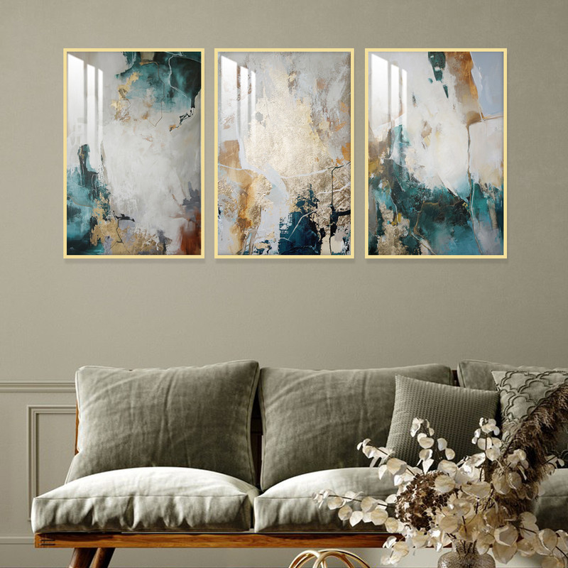 Three wall panels with frame and clear acrylic