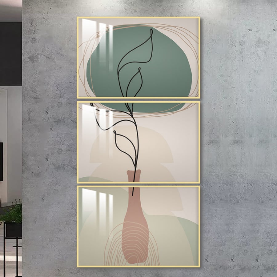Three wall panels with frame and clear acrylic