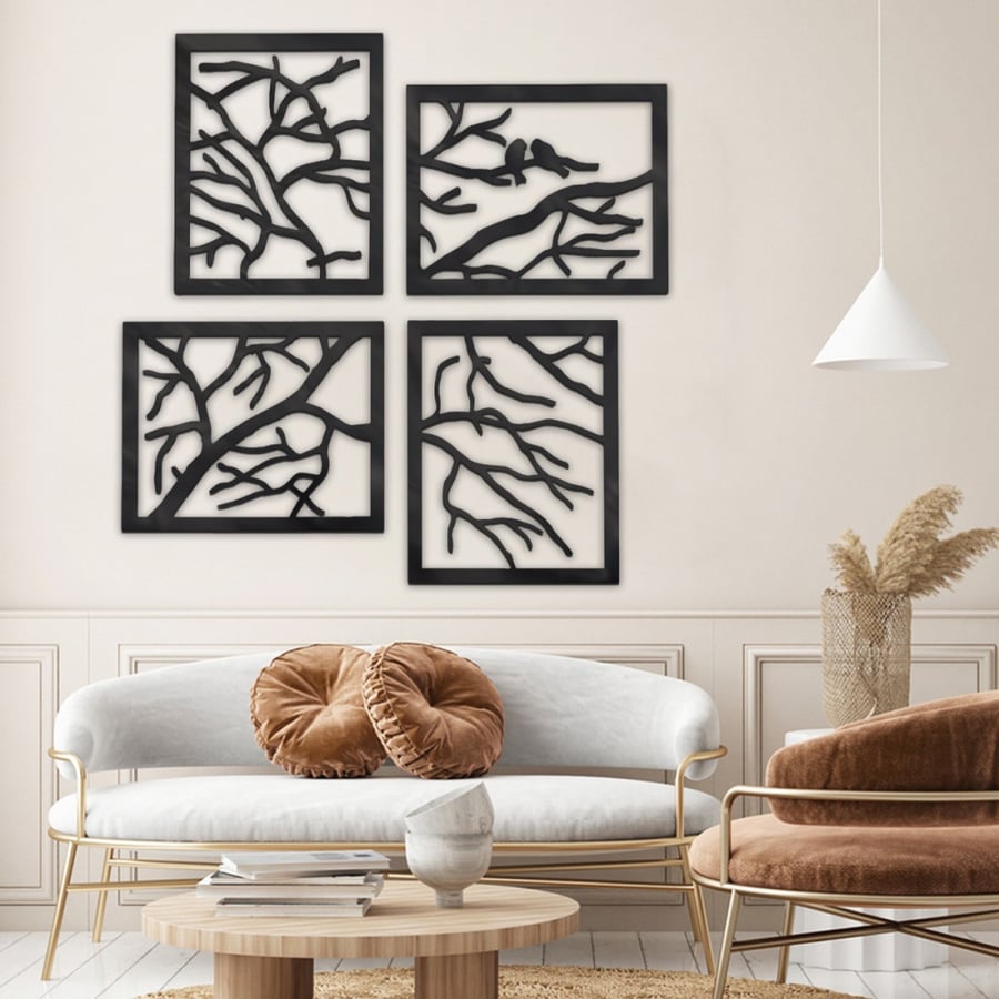 Acrylic painting with tree pattern