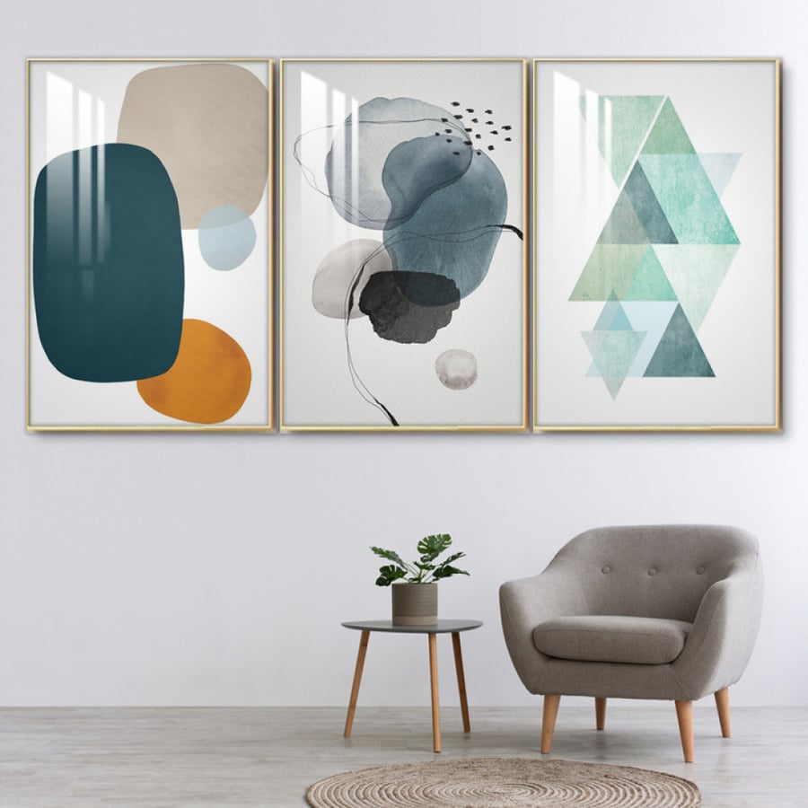 Three wall panels with frame and clear acrylic