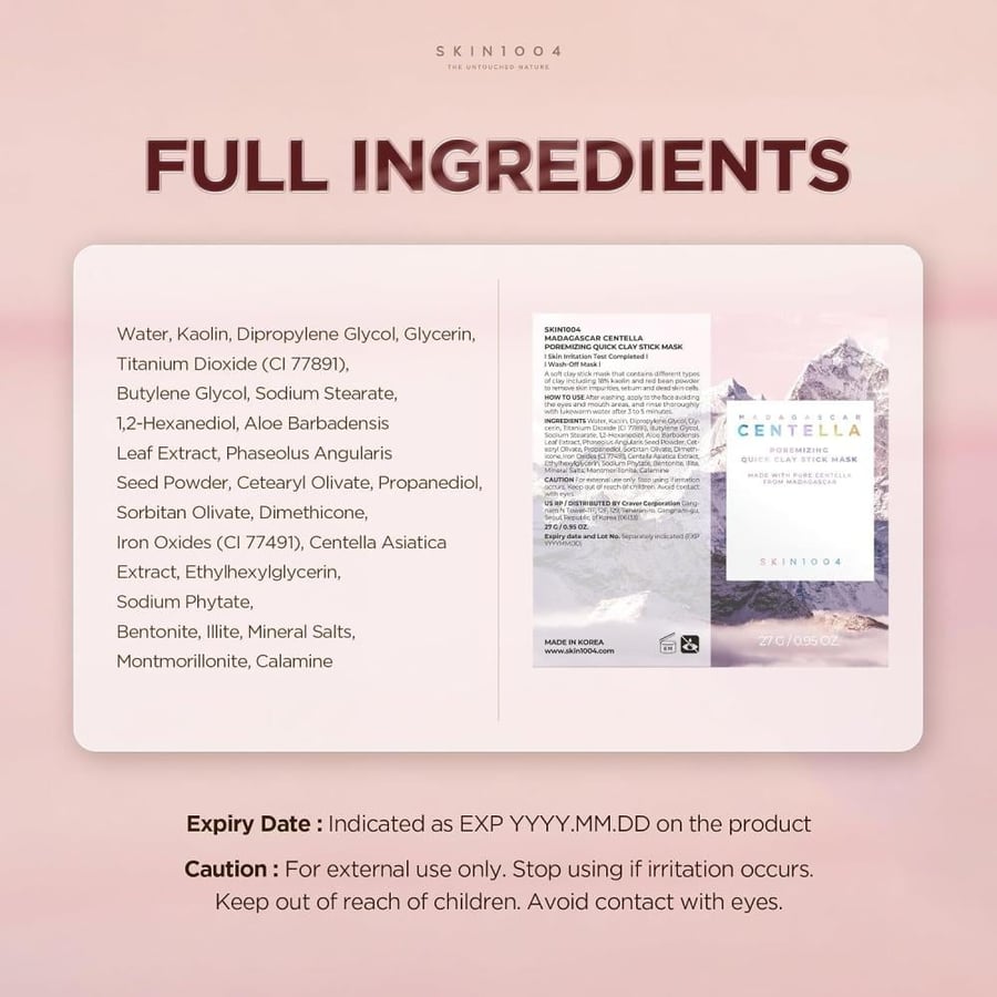 Madagascar Centella Poremizing Quick Clay Stick Mask