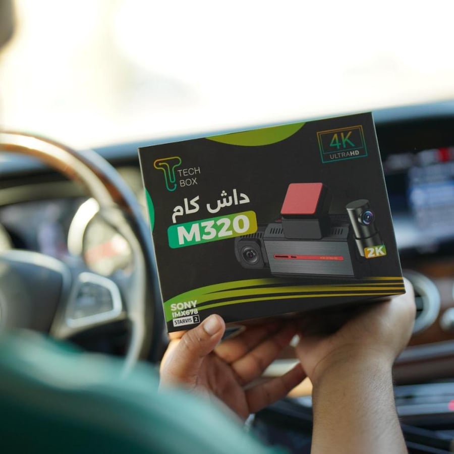 كاميرا سيارة داش كام أمامية وخلفية M320 بدقة 4k من TechBox