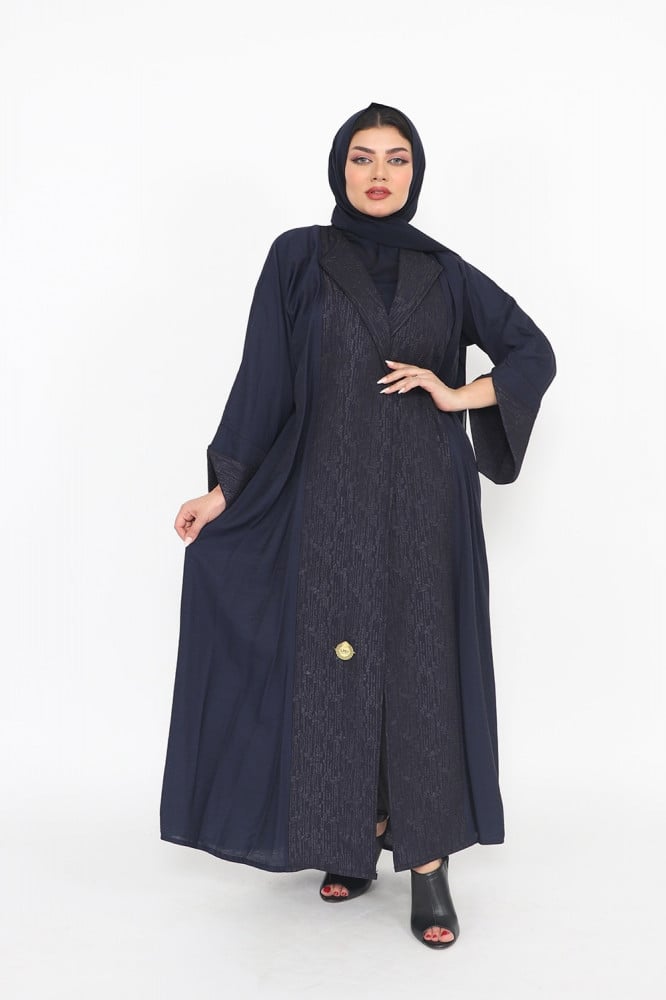 عبايه ملونة كوت منسوجة من قماش الكريب السعودي مع طرحتها