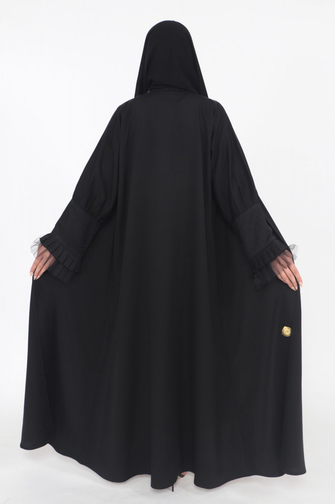 عباية منسوجة من قماش الصالونا الكوري الأصلي مع طرحتها