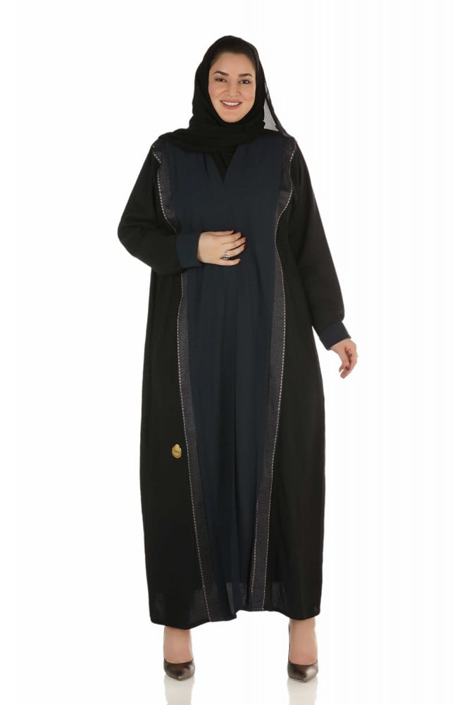 عباية منسوجة من قماش الكريب السعودي مع طرحتها