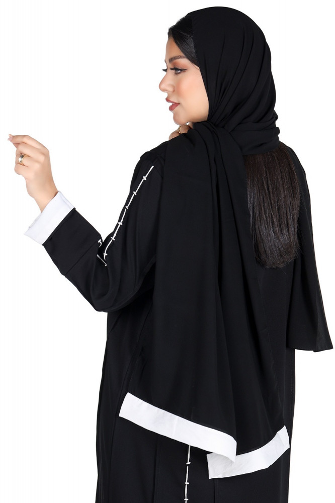 عباية منسوجة من قماش الصالونا الكوري الأصلي مع طرحتها