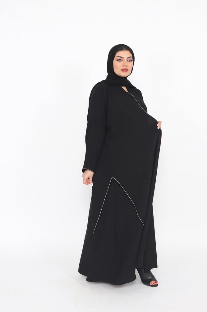 عباية منسوجة من قماش لمسة حرير مع طرحتها