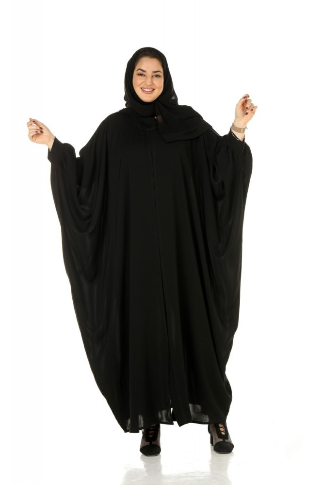 عباية بشت منسوجة من قماش لمسة حرير مع طرحتها