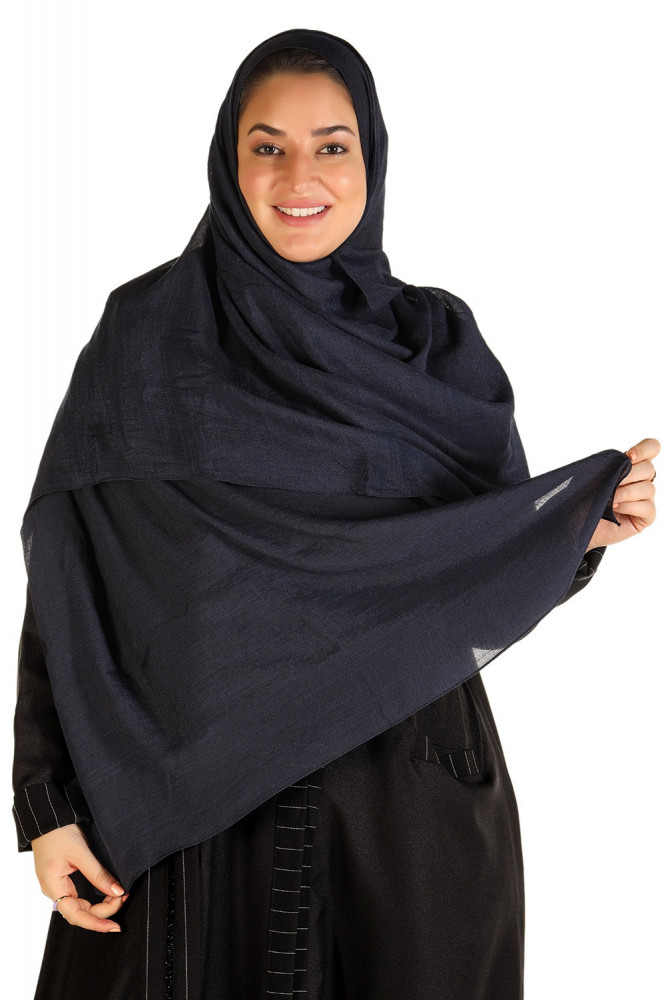 طرحة كحلي قماش لينين ساده