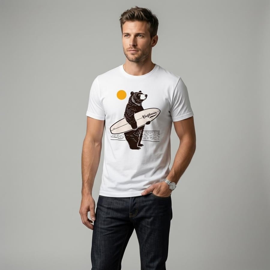 تيشيرت surfing bear قطن 100%