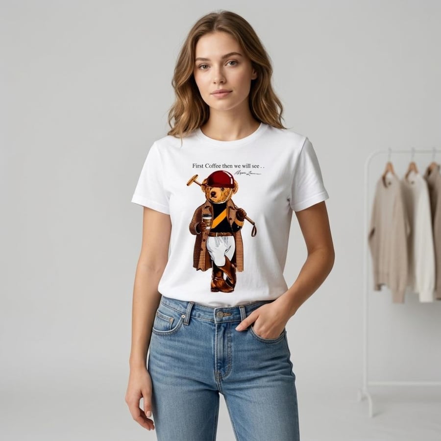 تيشيرت Coffee Bear قطن 100%