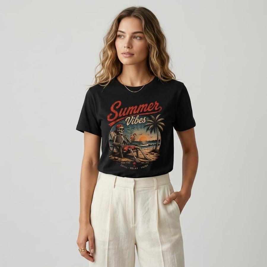 تيشيرت summer vibes قطن 100%