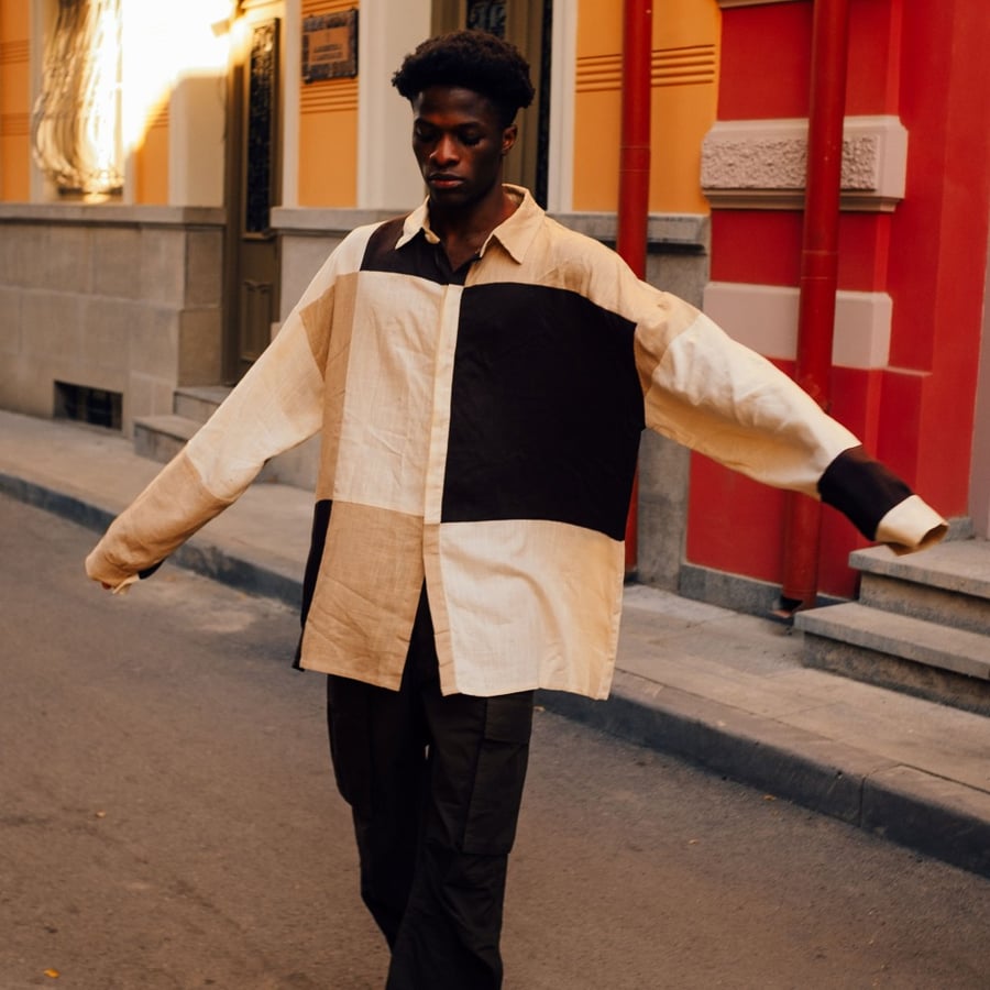 D01–05 Panel Cut Oversized Shirt
