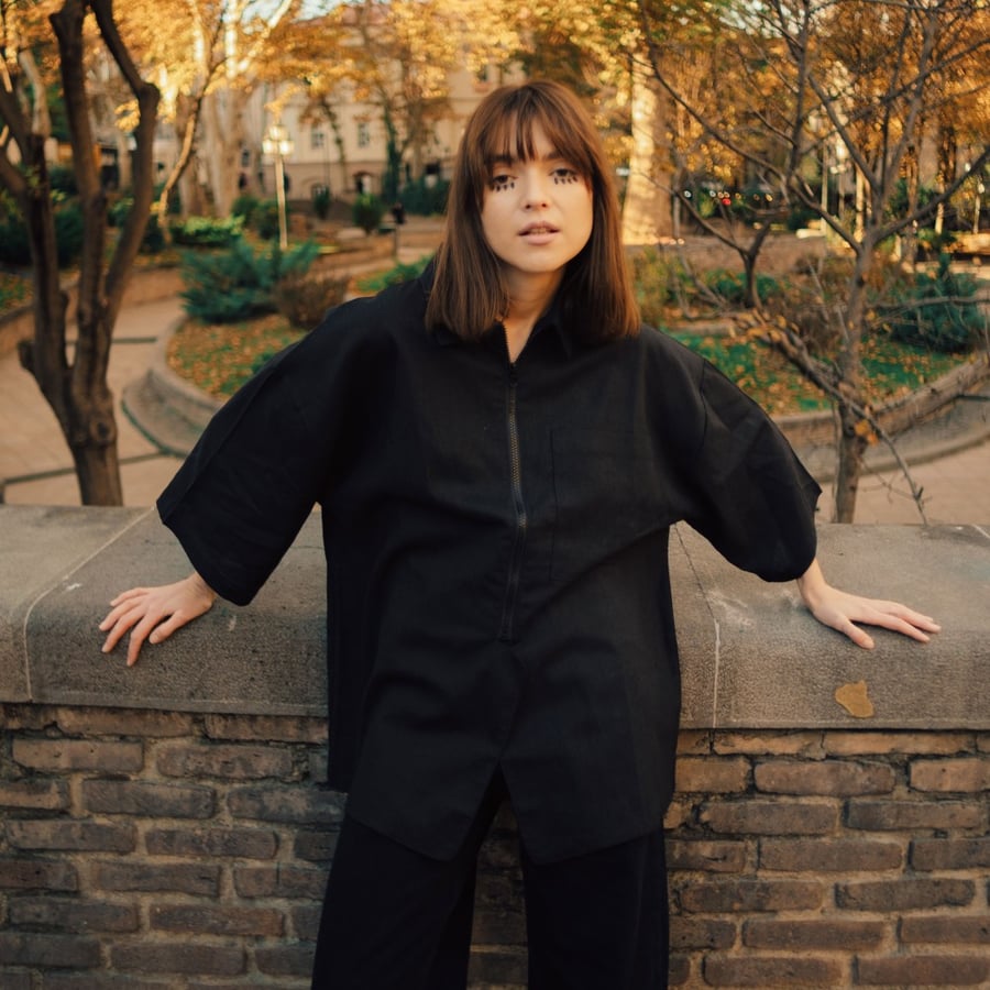 D01–09 Half Zip Oversized Shirt