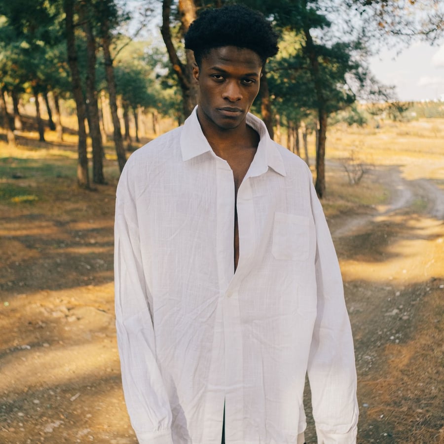 D01–07 Single Button Oversized linen Shirt