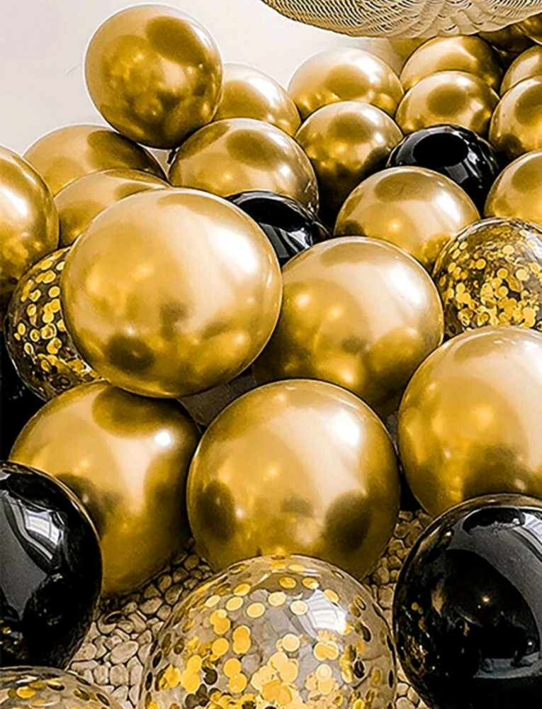 بالونات - تخرج - ذهبي وأسود - 35 حبة