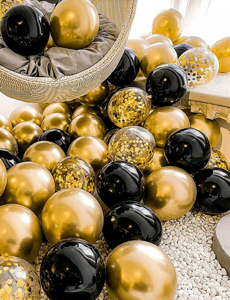 بالونات - تخرج - ذهبي وأسود - 35 حبة