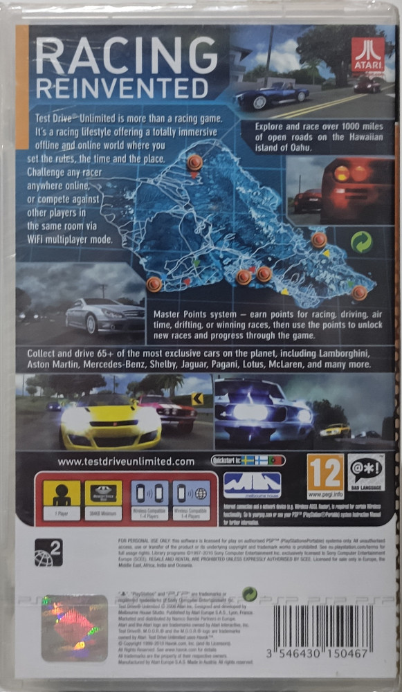 Psp - test drive unlimited (اوروبي-بغلاف المصنع)