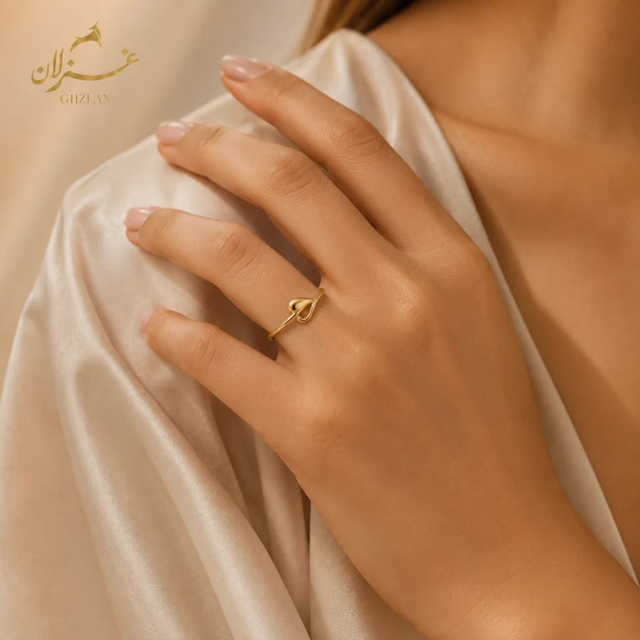 خاتم ذهب إيطالي عيار 18 خفيف للإهداء