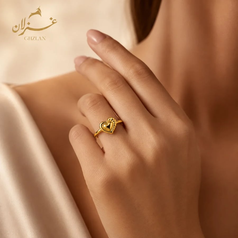 خاتم ذهب إيطالي عيار 18 رقيق جداً بوزن نصف جرام