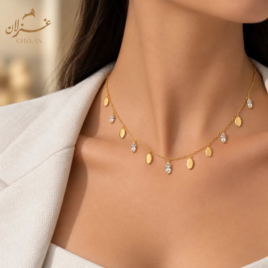 عقد تشوكر ذهب عيار 18