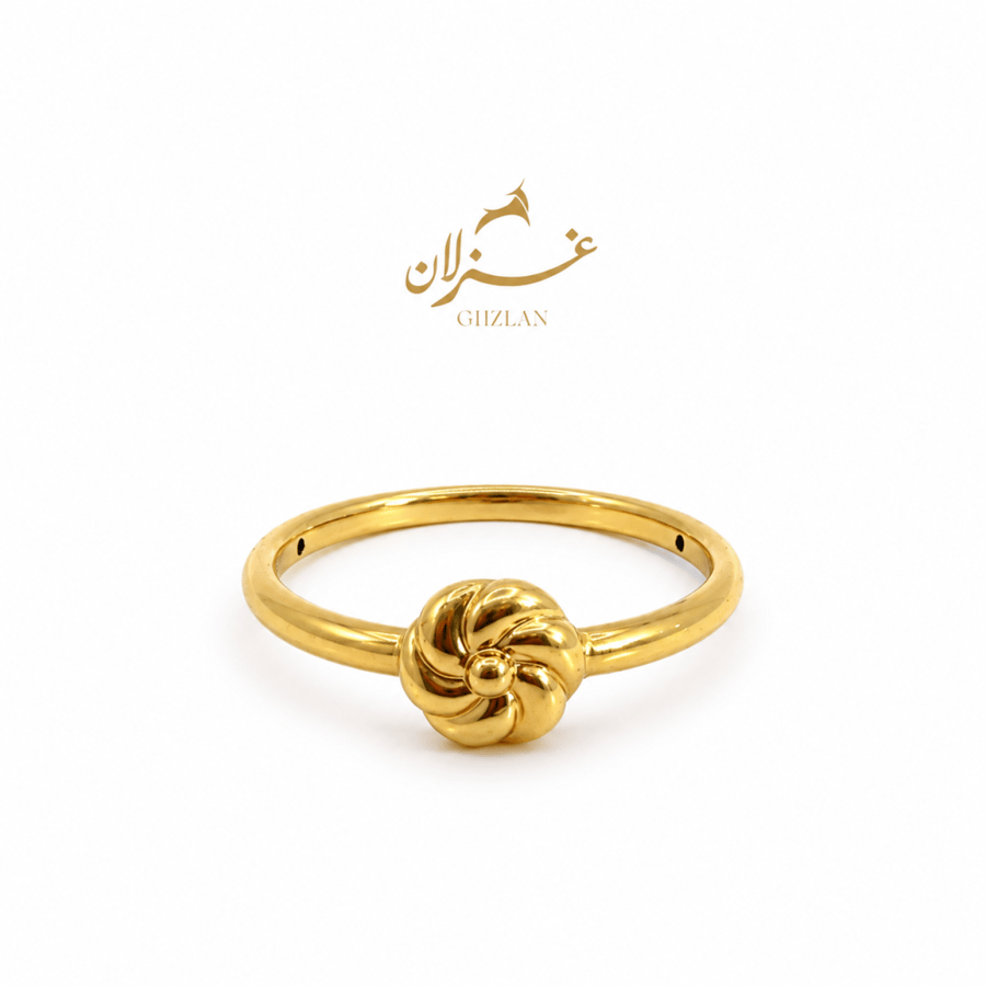خاتم ذهب إيطالي عيار 18 ناعم (خاتم الخنصر)