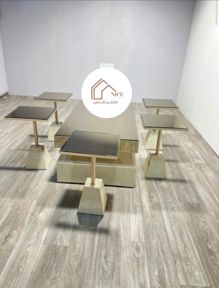 طقم طاولات كلاسيكي مع 6 خدمة