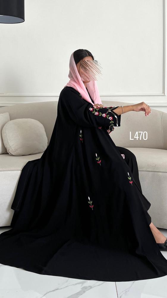 عباية كريب سبشل شك يدوي قصة عادية ستريت