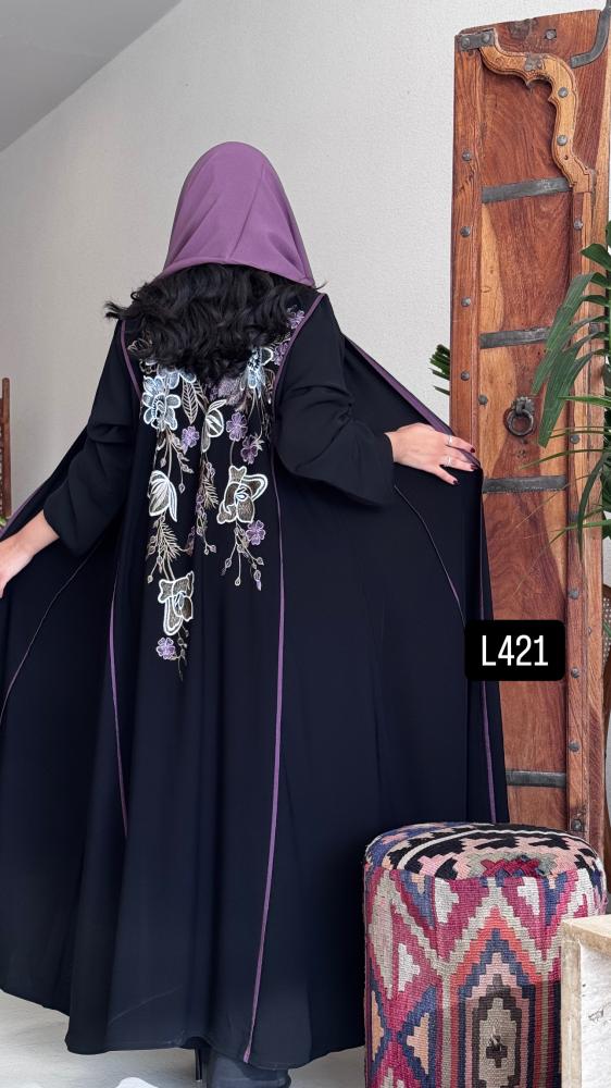 عباية كريب سبشل مع ترتر تطريز كمبيوتر قصة عادية ستريت