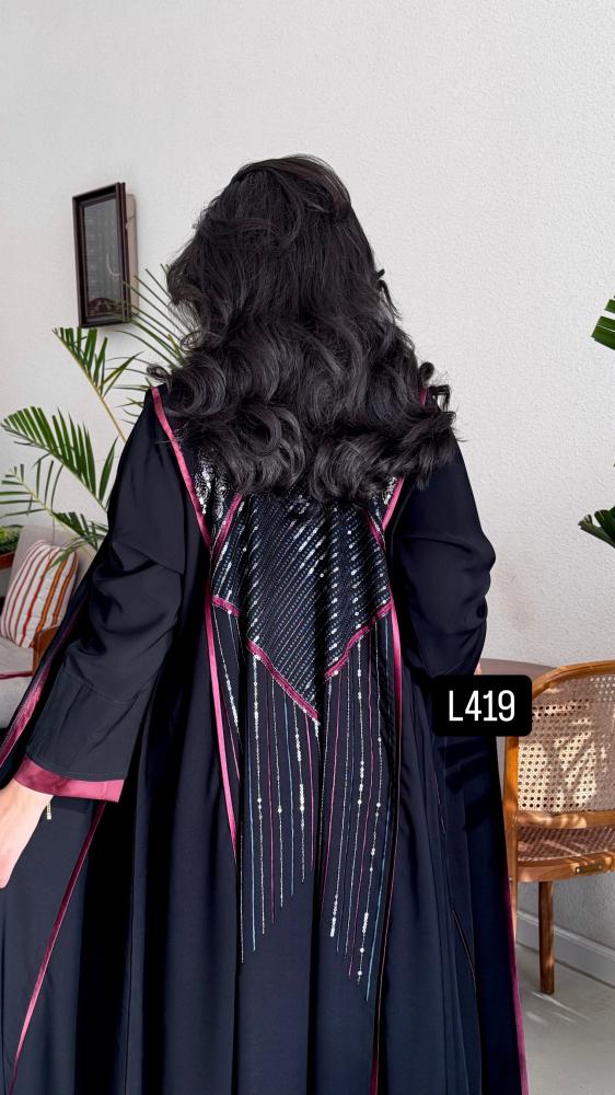 عباية كريب سبشل مع ترتر تطريز كمبيوتر قصة عادية ستريت