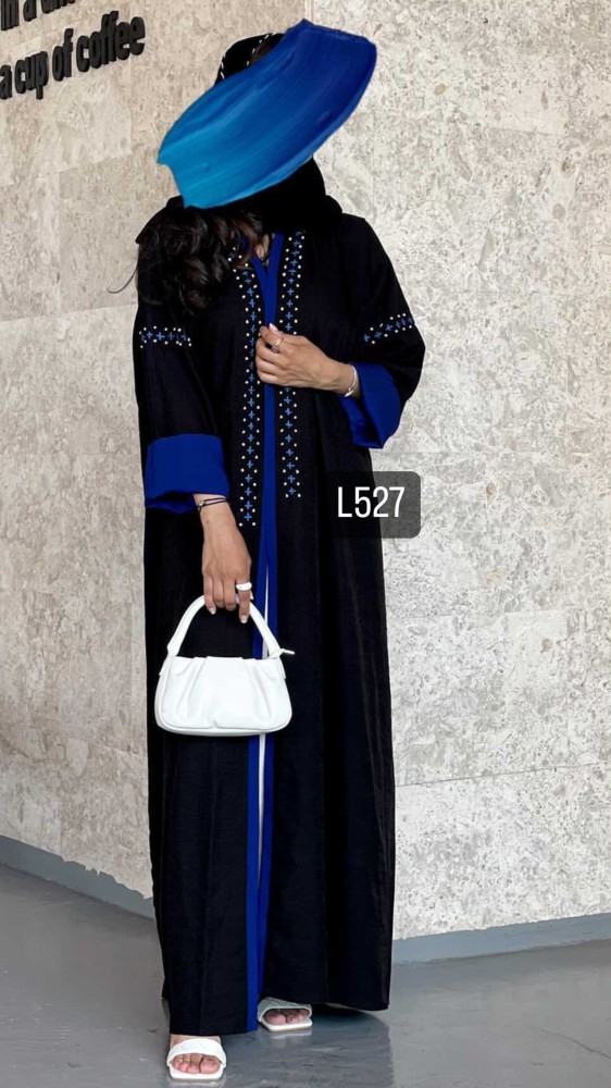 Abaya crepe Balqis, plain, thread detail, ordinary story, street