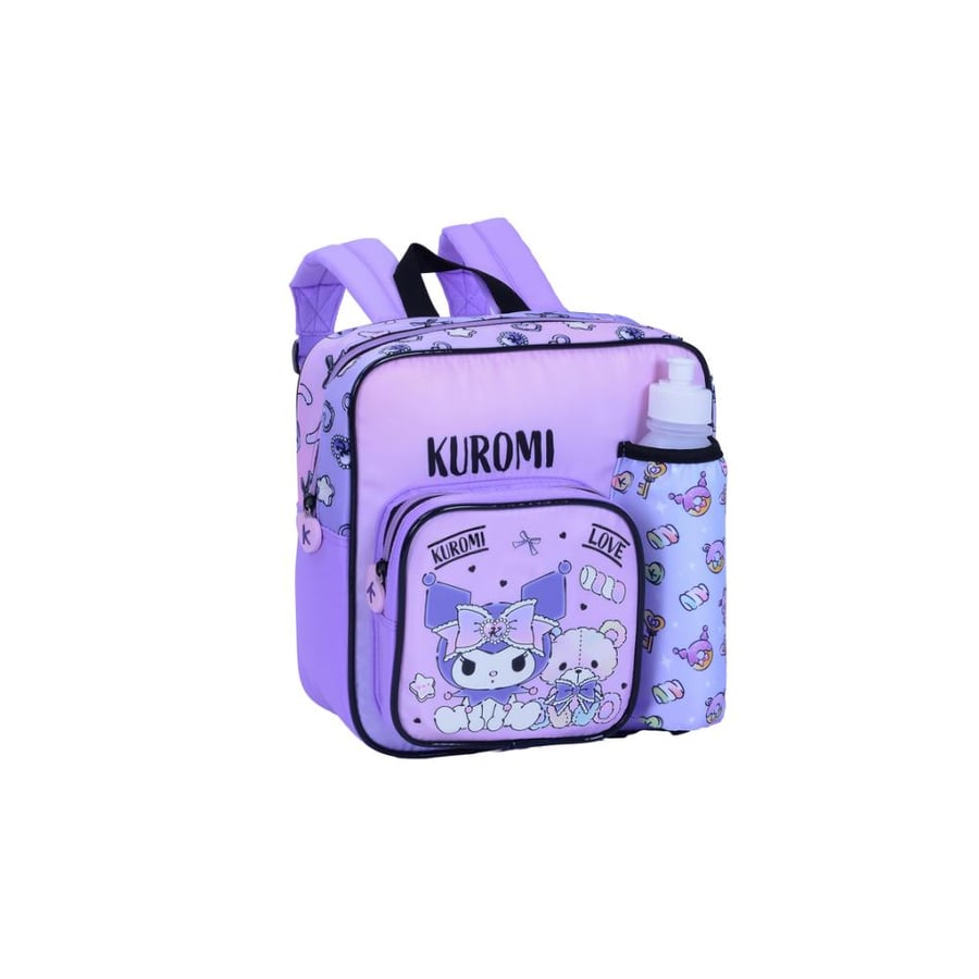 Kromi backpack 11" with Korean Zomzumiy, black, with several pockets, and a zipper