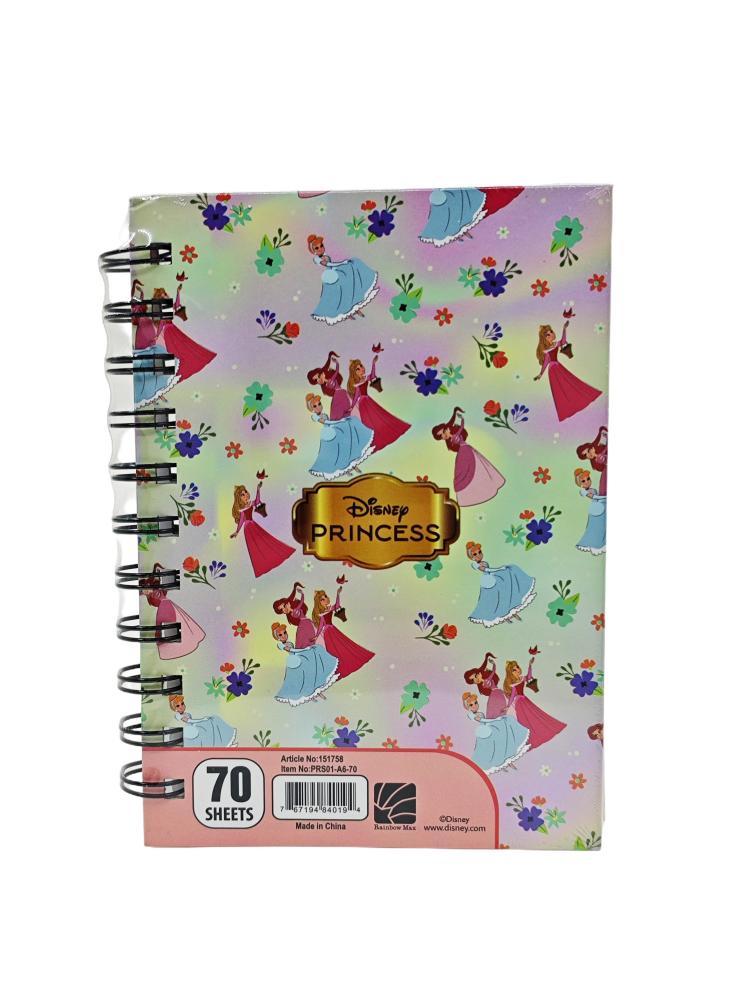 Princess A6 notebook, 70 pages, with shiny gold details – royal pocket notebook for girls – perfect for diaries, notes, and creative writing