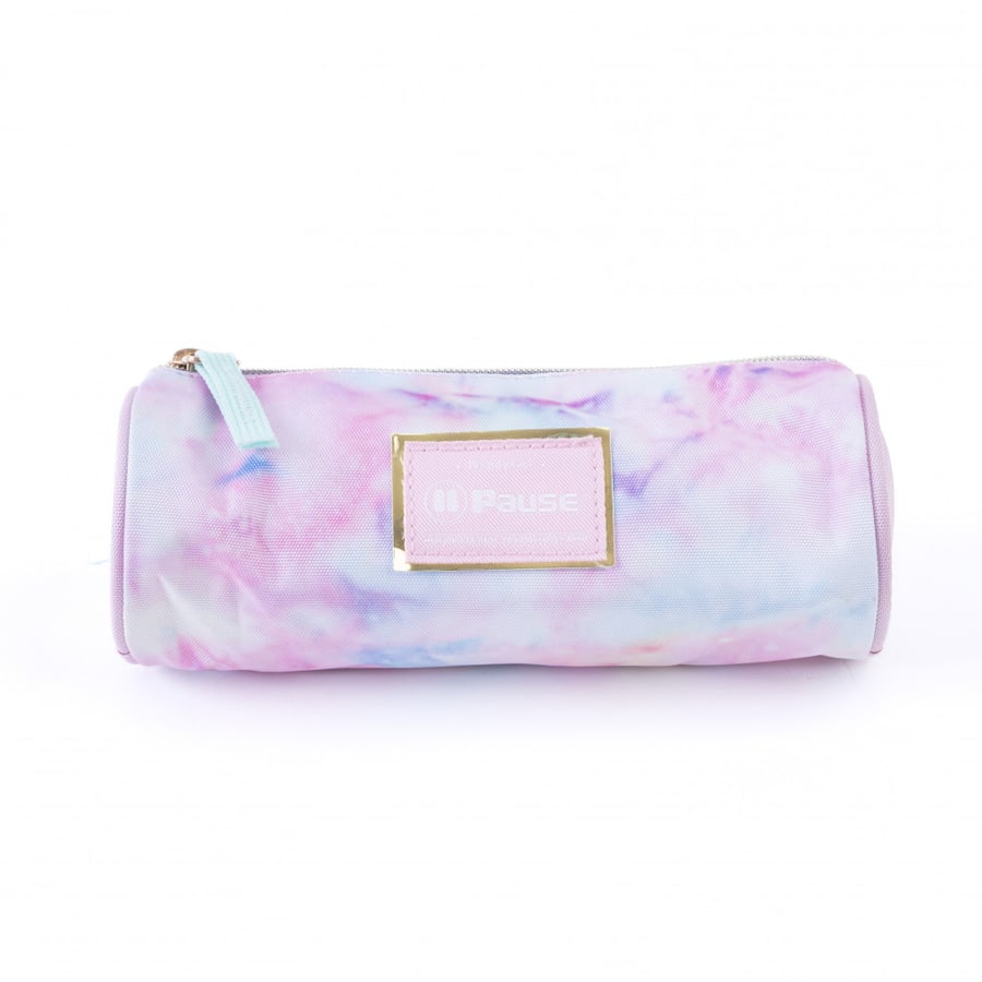 School pencil case with zipper closure, organized pencil case for school stationery and office supplies, lightweight and spacious - pink and turquoise