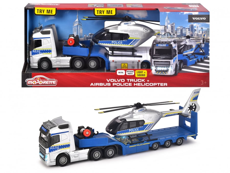 Transport truck + police helicopter