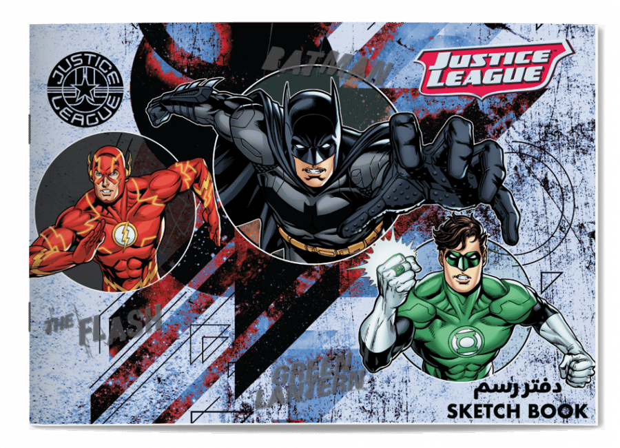 Justice League large drawing notebook with pin - 20 pages