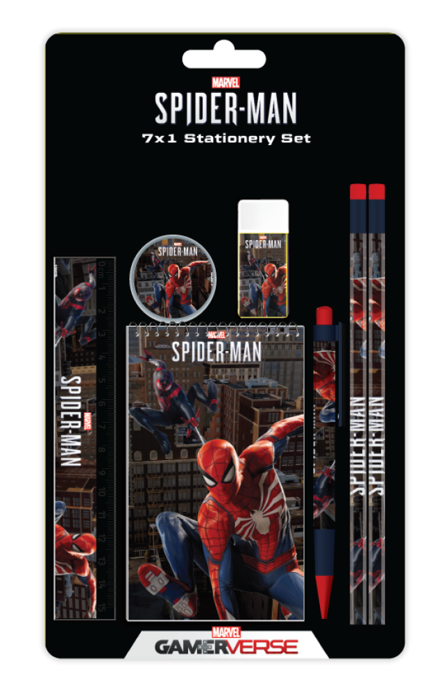 Spider-Man stationery toolset 7 pieces – a bold set for school, homework, and creative drawing