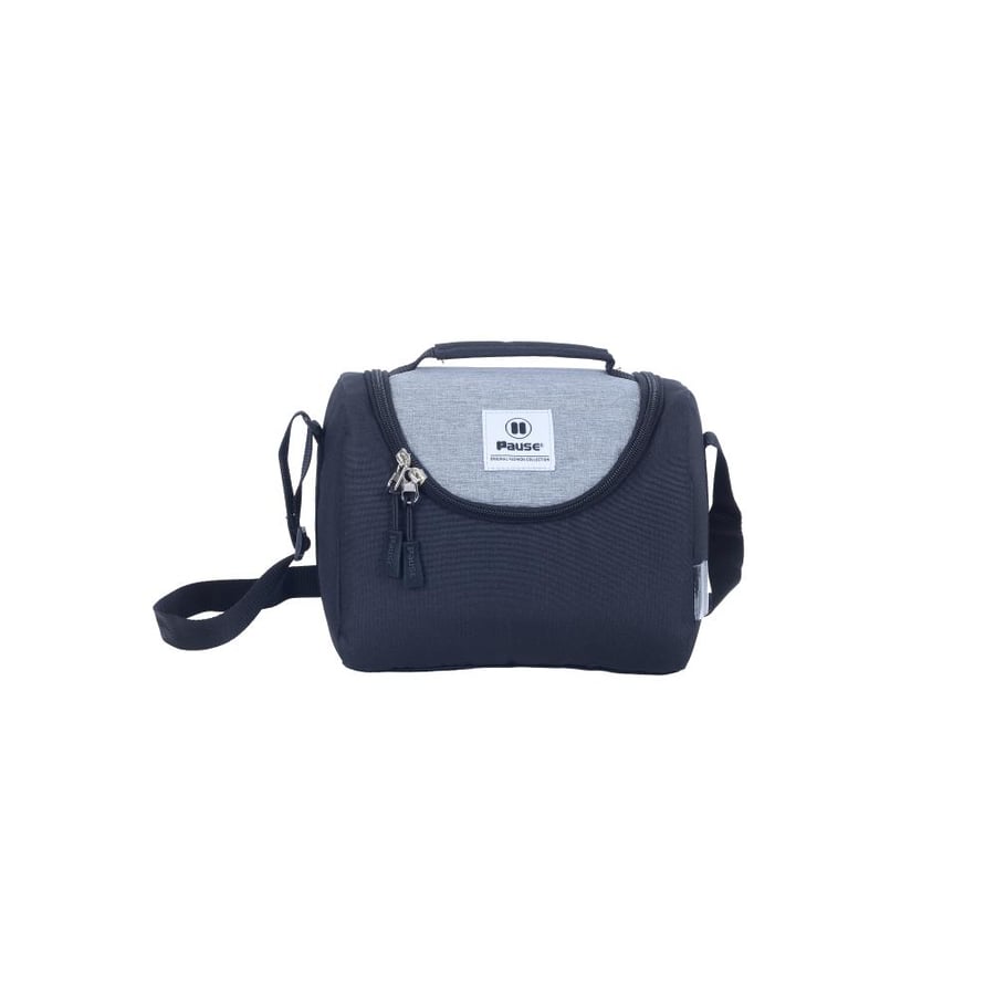 Black and gray food bag purse