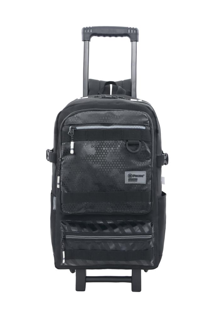 Boz trolley bag 18.5" with black and gray striped pattern