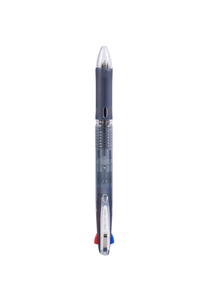 Zebra clip-on multi 4 in 1 pen (0.5 mm), 4 colors, comfortable soft grip for smooth writing