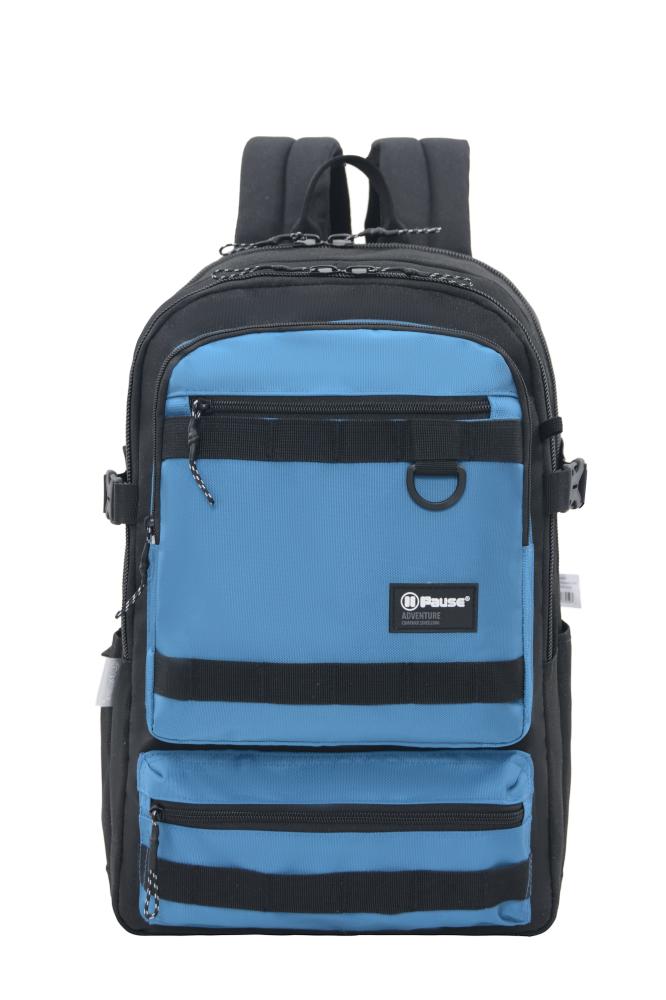 Bag backpack 19" with striped blue and black