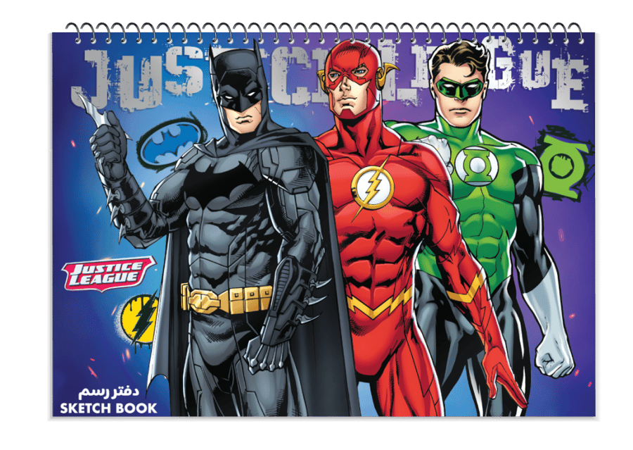 Small spiral drawing notebook with Justice League theme – superhero drawing notebook for school art and travel