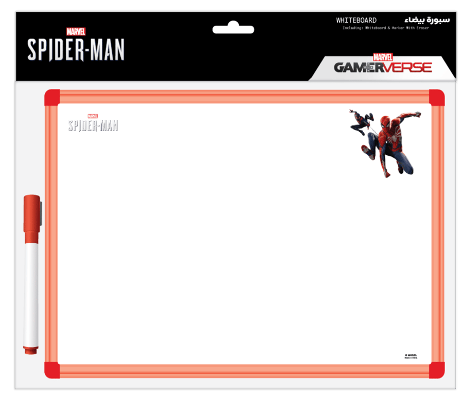 سبورة بيضاء A4 من سبايدر مان (SPIDERMAN) – تصميم البطل الخارق – مثالية للمدرسة والمنزل والمكتب