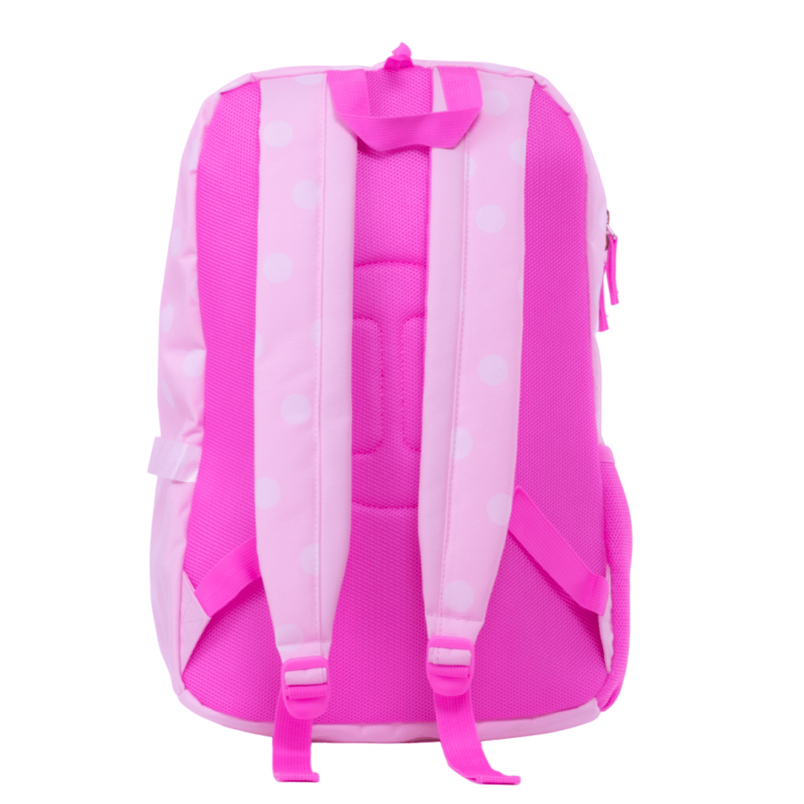Bag backpack with floral prints for students size 17.5 inches, main pocket and front pockets, school backpack for girls, perfect for school, travel, and camping - pink