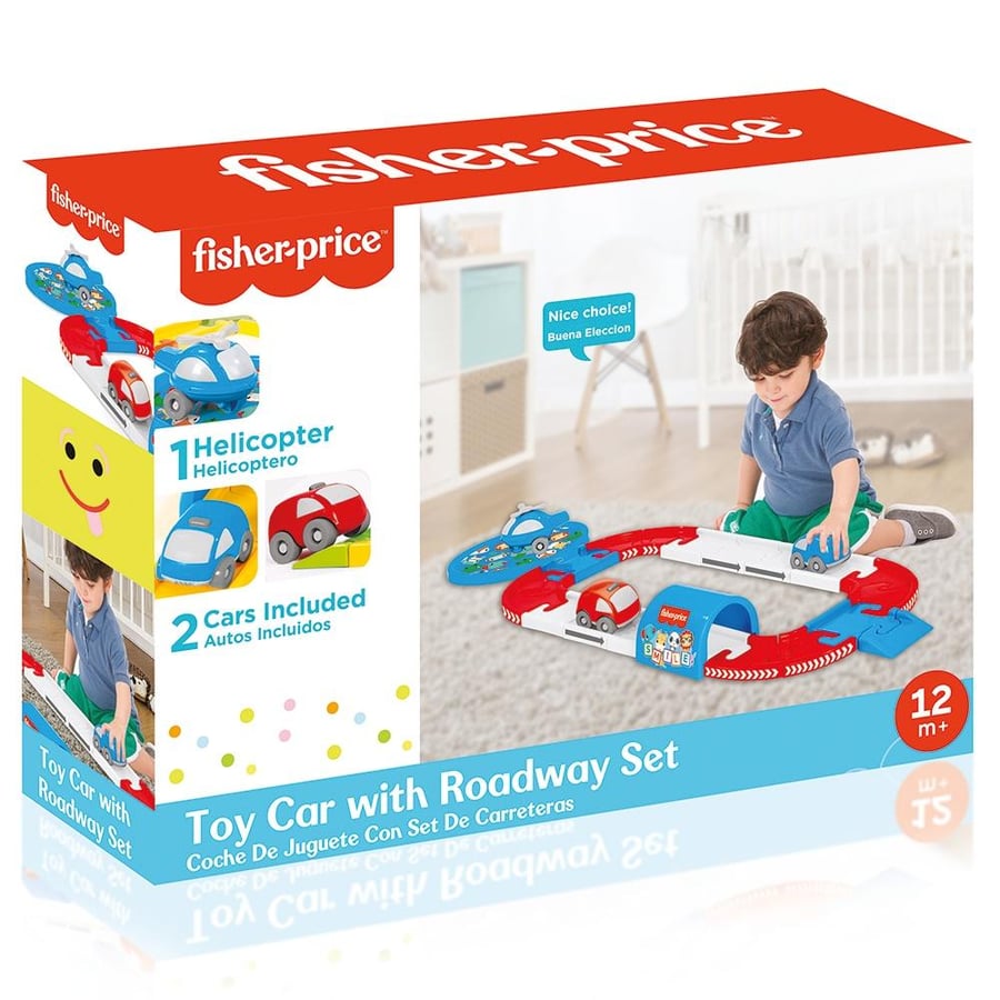 Fisher-Price Path set with helicopter and two cars