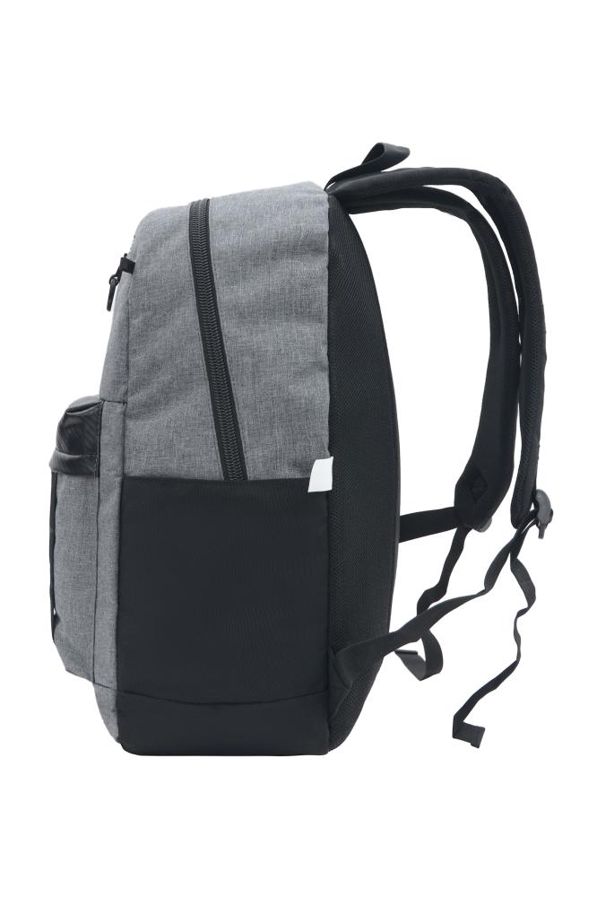 Bag backpack 17.5 inches with striped gray and black