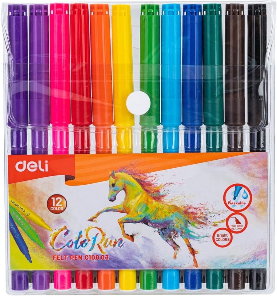 Daily set of 12-color flomaster pen collection, washable ink
