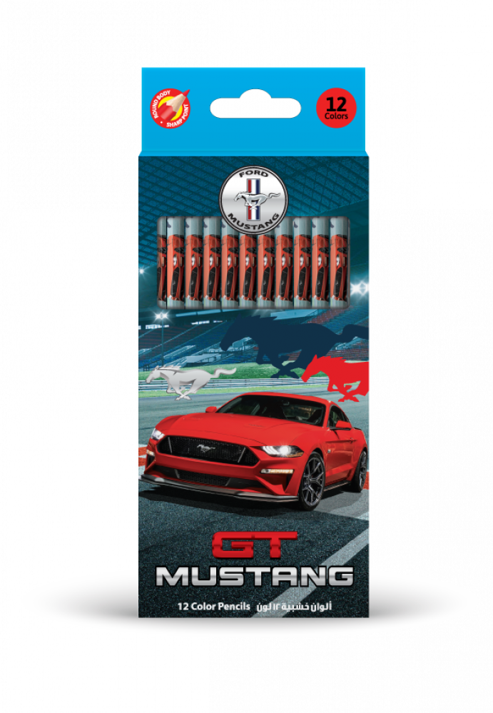 Wooden box of 12 Mustang colors