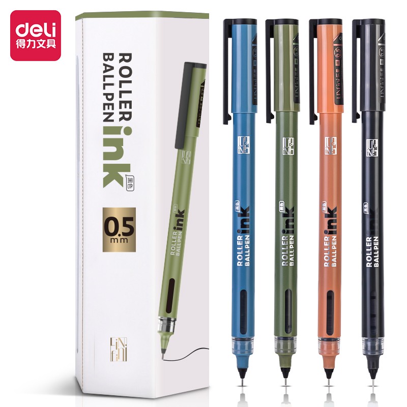 Black ink pen daily 0.5 mm, fast drying, smooth writing for note-taking, drawing, journaling, pack of 12 pens
