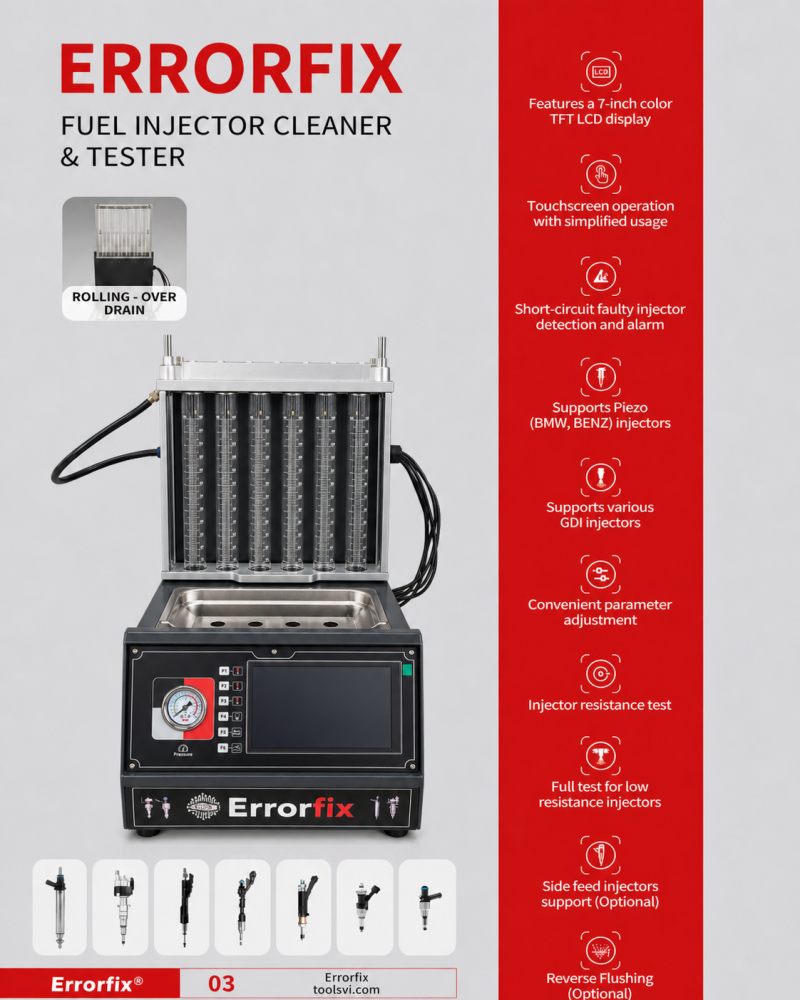 جهاز تنظيف وفحص بخاخات الوقود Errorfix Ultra P6